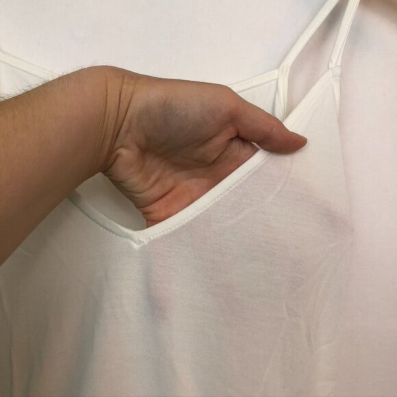 LUSH Front Drawstring Cami Solid Cream Ivory Bow Sleeveless Modal Rayon Tank Top - Picture 5 of 8